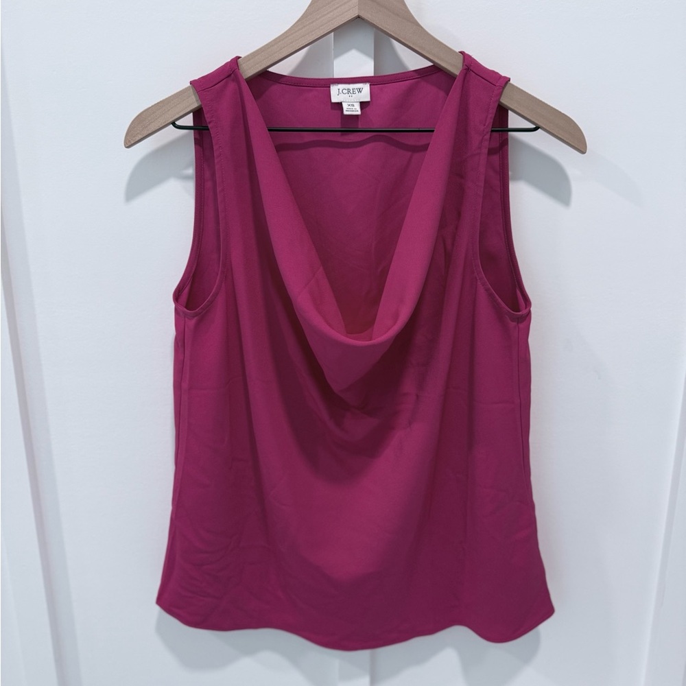 J. Crew Pink Draped Tank Top with Cowl Neck